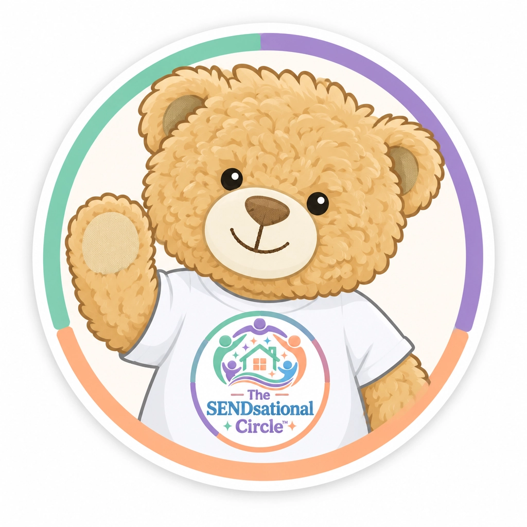 The SENDsational Circle bear mascot waving hello